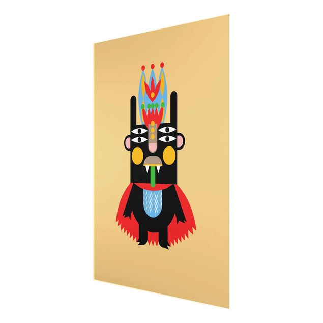 Prints multicoloured Collage Ethno Monster - King