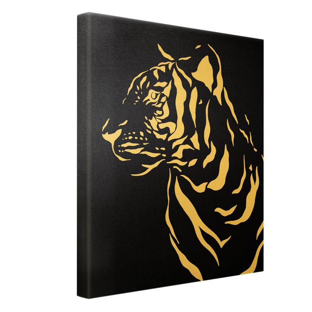Canvas prints Safari Animals - Portrait Tiger Black