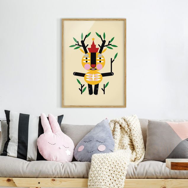 Deer canvas Collage Ethno Monster - Deer