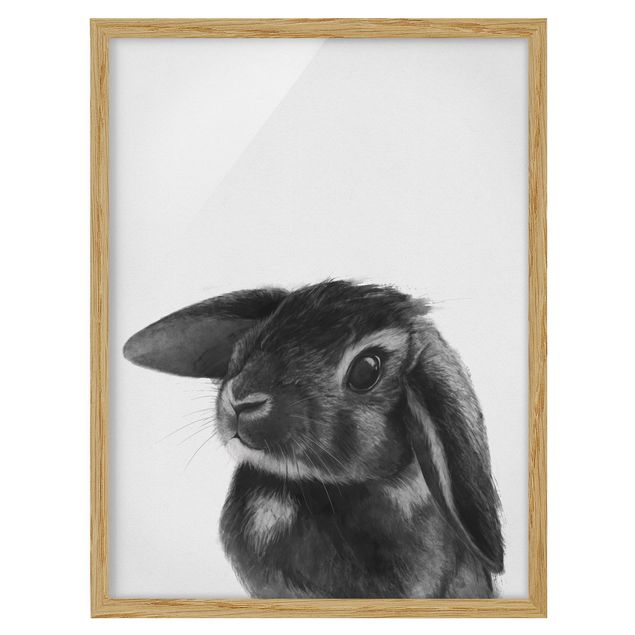 Contemporary art prints Illustration Rabbit Black And White Drawing