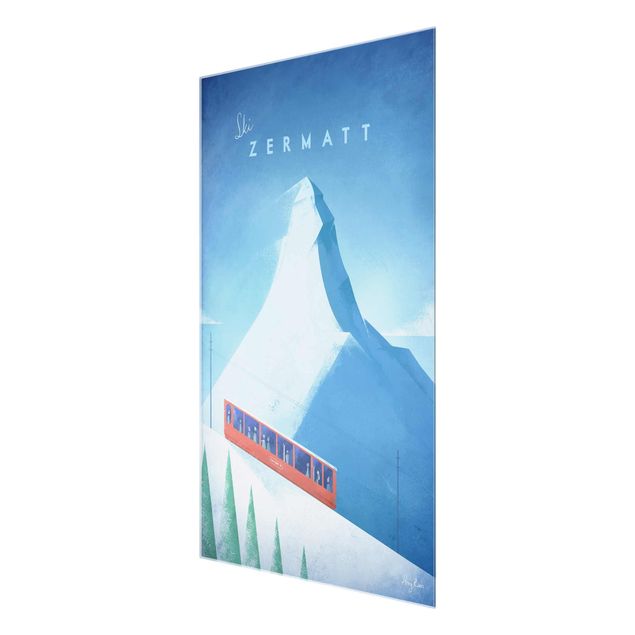 Glass prints architecture and skylines Travel Poster - Zermatt
