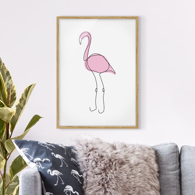 Kids room decor Flamingo Line Art