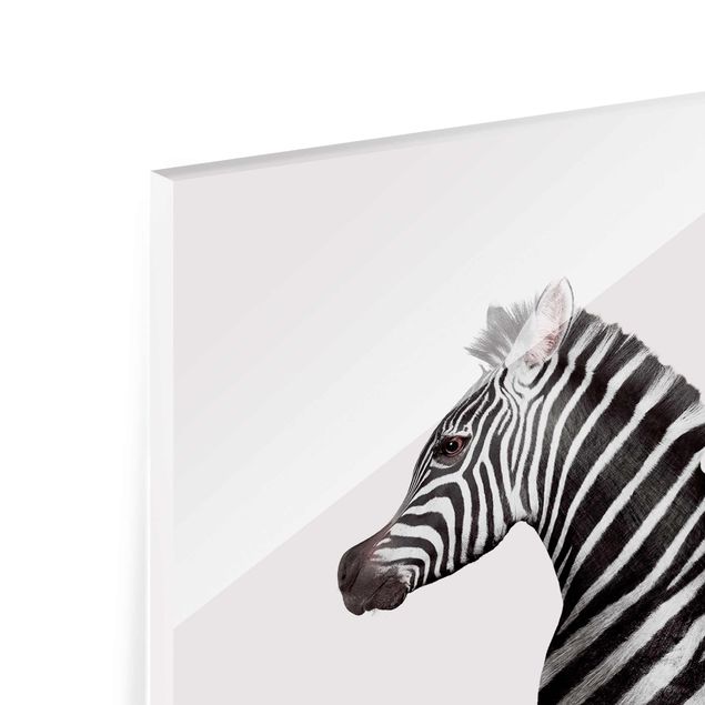 Glass prints pieces Seahorse With Zebra Stripes