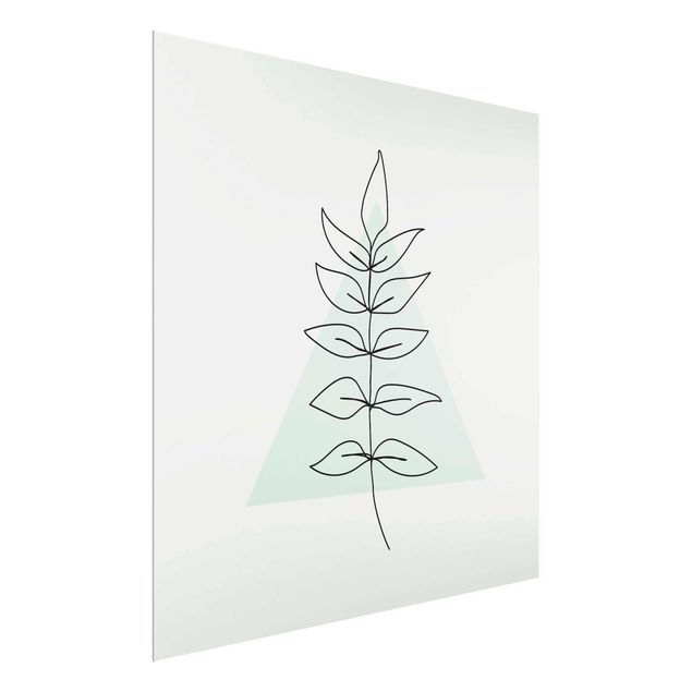 Floral canvas Branch Geometry Triangle Line Art