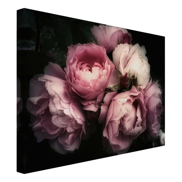 Floral prints Peony Black Shabby Backdrop