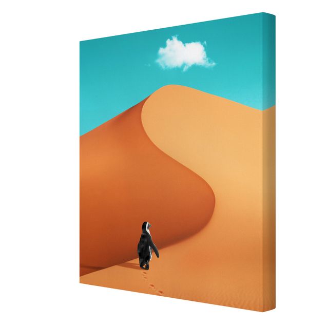 Canvas prints art print Desert With Penguin
