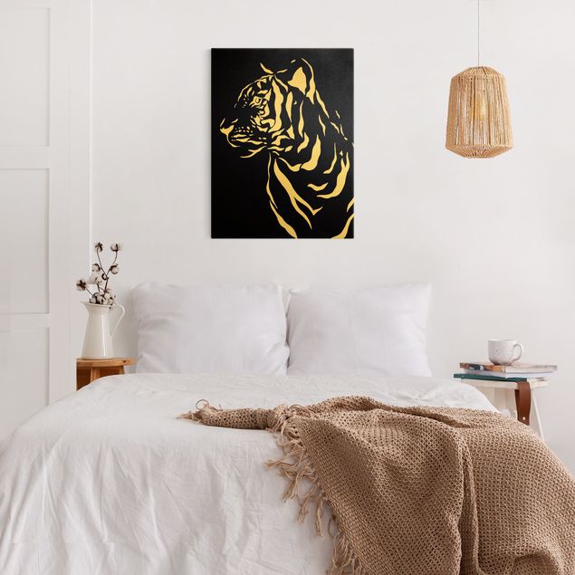 Black prints Safari Animals - Portrait Tiger Black