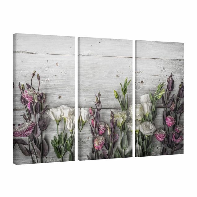 Floral prints Tulip Rose Shabby Wood Look