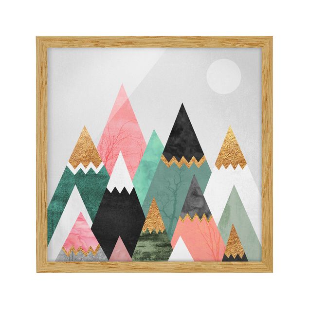 Mountain prints Triangular Mountains With Gold Tips