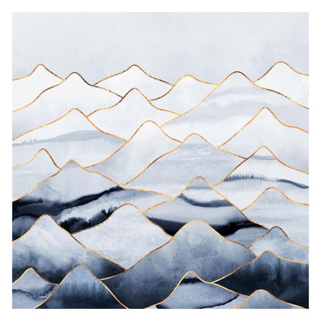 Wallpapers landscape Watercolour Mountains White Gold