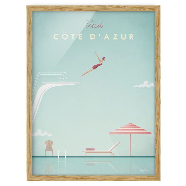 Beach prints Travel Poster - Côte D'Azur