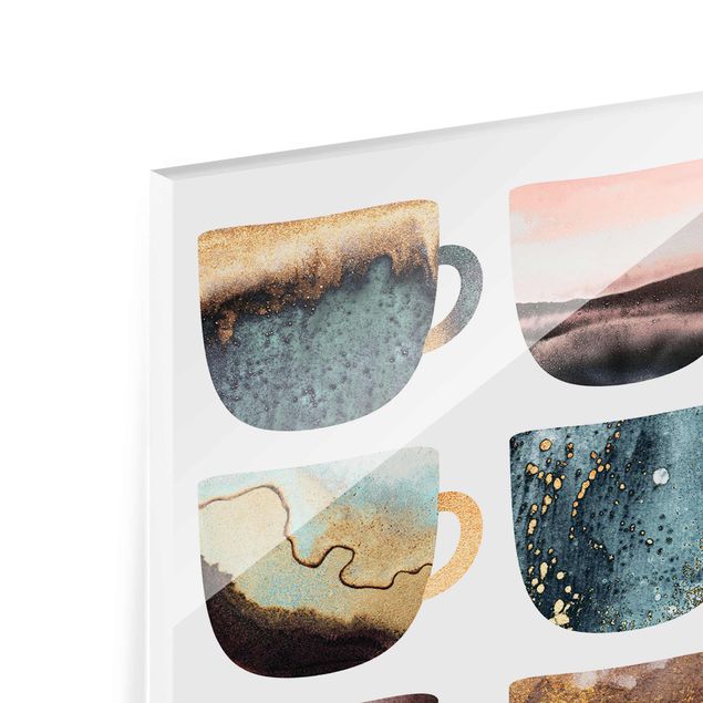 Prints Colourful Coffee Mugs With Gold