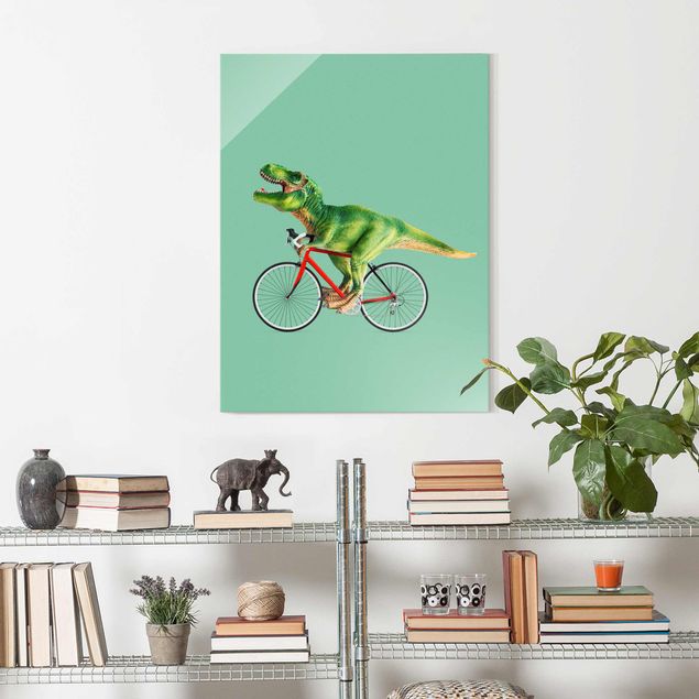 Kids room decor Dinosaur With Bicycle