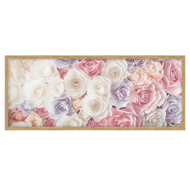 Flower pictures framed Pastel Paper Art Roses