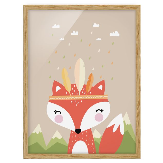 Nursery wall art Indian Fox