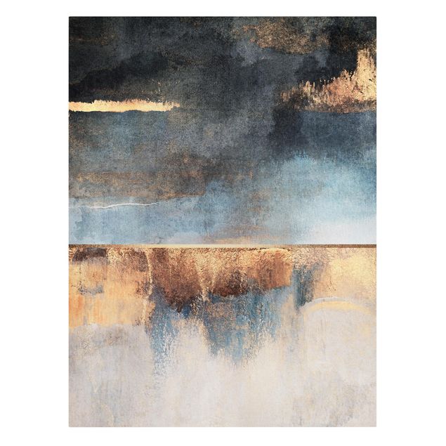 Elisabeth Fredriksson poster Abstract Lakeshore In Gold