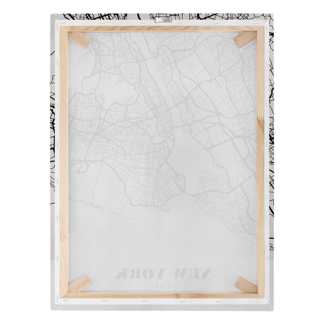 Black and white wall art New York City Map - Classic