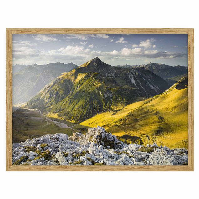 Prints modern Mountains And Valley Of The Lechtal Alps In Tirol