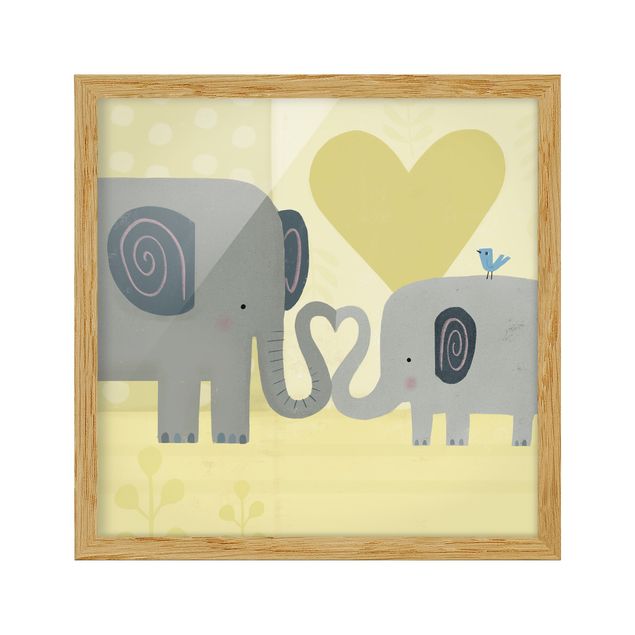 Abstract art prints Mum And I - Elephants