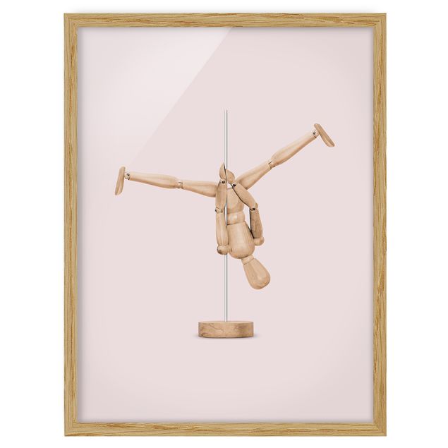 Prints modern Pole Dance With Wooden Figure