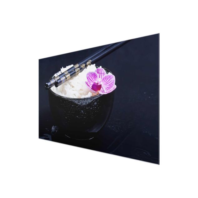 Flower print Rice Bowl With Orchid