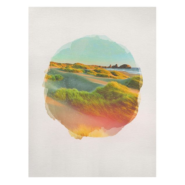Mountain art prints WaterColours - Dunes And Grasses At The Sea
