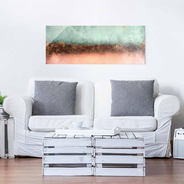 Abstract art prints Pastel Summer With Gold