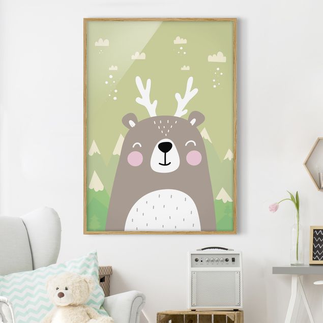 Kids room decor Jackalope Bear