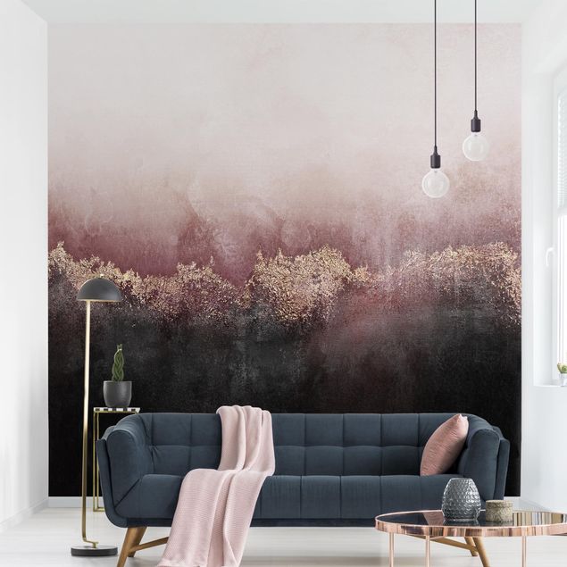 Adhesive wallpaper Golden Dawn Pink