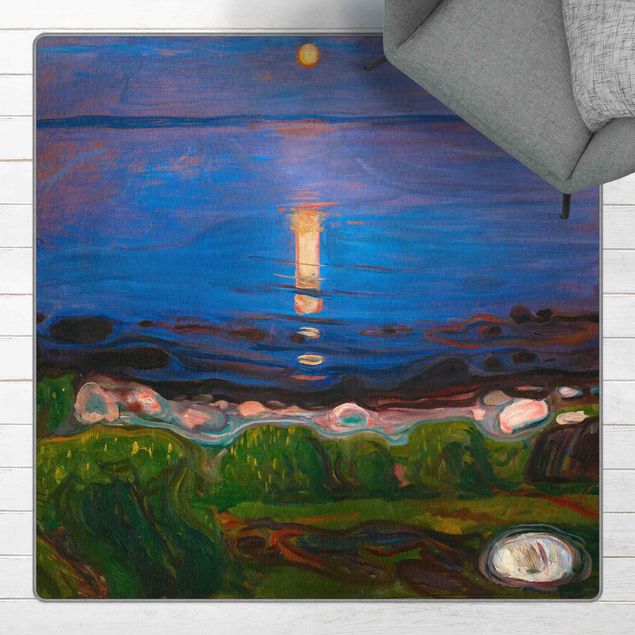 Art style post impressionism Edvard Munch - Summer Night By The Beach