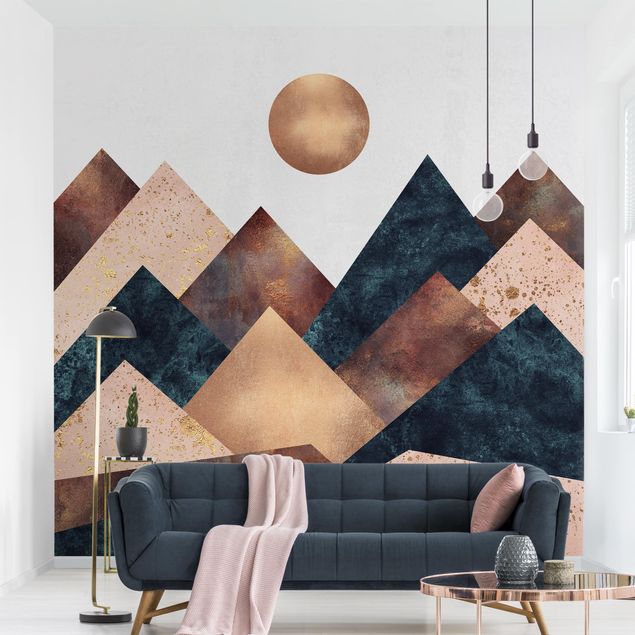 Elisabeth Fredriksson poster Geometric Mountains Bronze