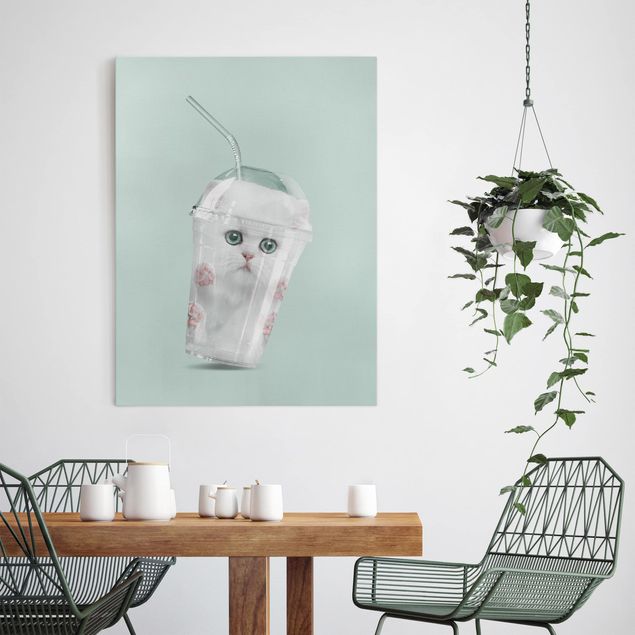 Cat canvas wall art Shake With Cat