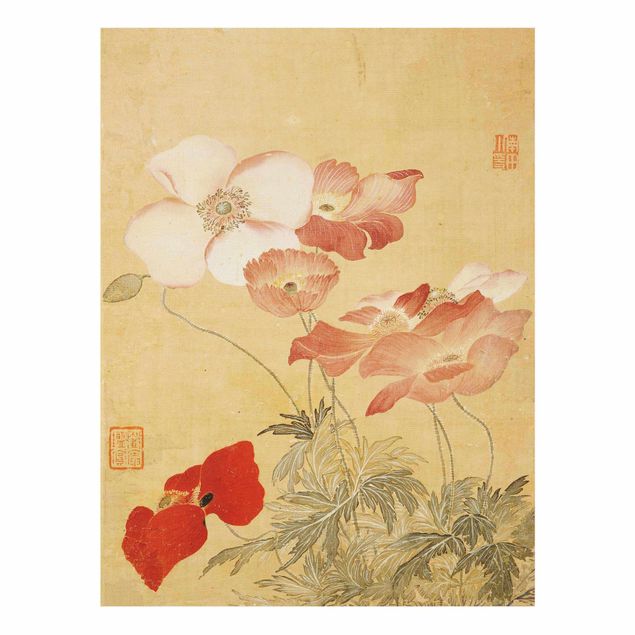Glass prints flower Yun Shouping - Poppy Flower