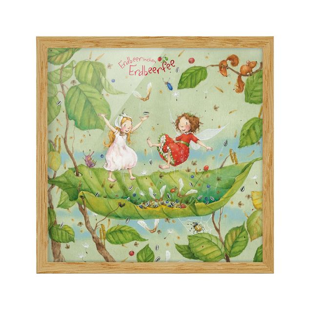 Green art prints Little Strawberry Strawberry Fairy - Trampoline