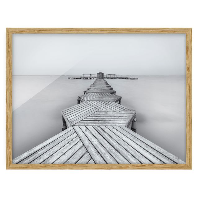 Modern art prints Wooden Pier In Black And White