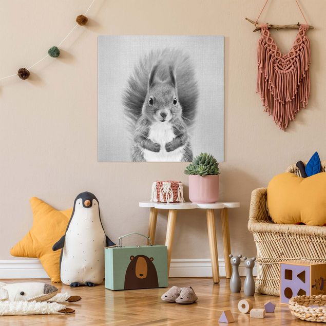 Wall art black and white Squirrel Elisabeth Black And White