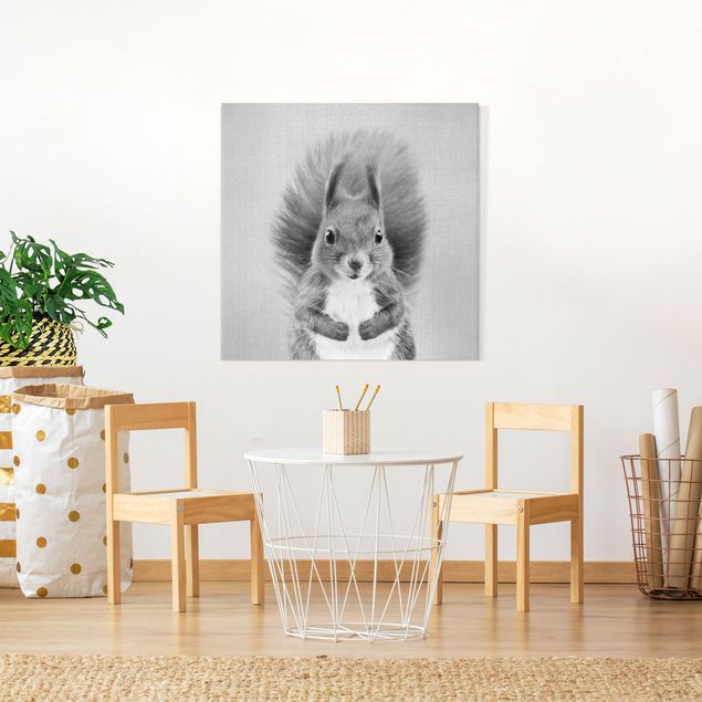 Prints animals Squirrel Elisabeth Black And White