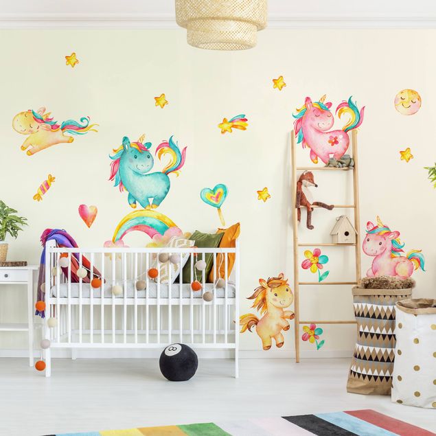 Wall stickers Unicorn watercolor nursery set