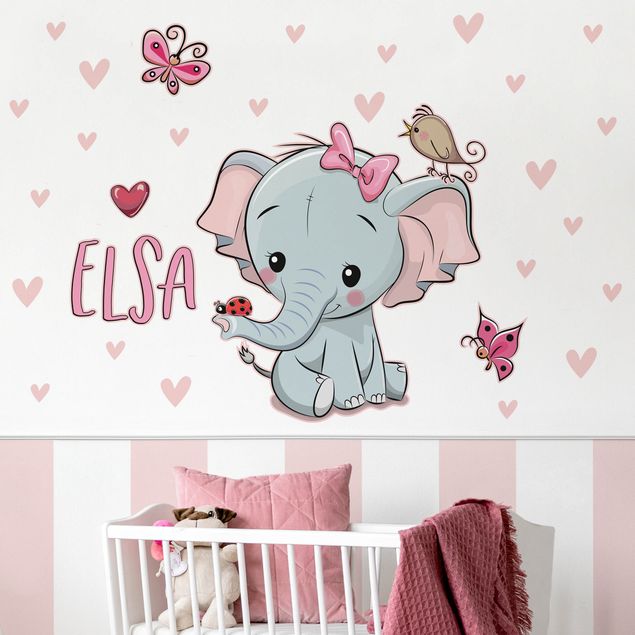Kids room decor Elephant with custom name