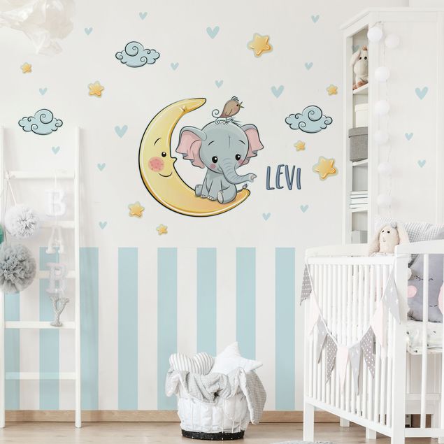 Universe wall stickers Elephant moon with desired name