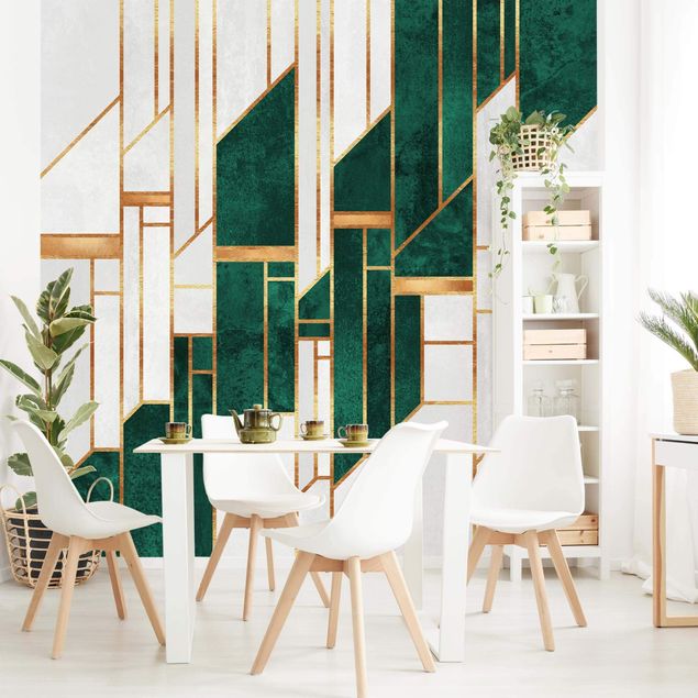 Wallpapers green Emerald And gold Geometry