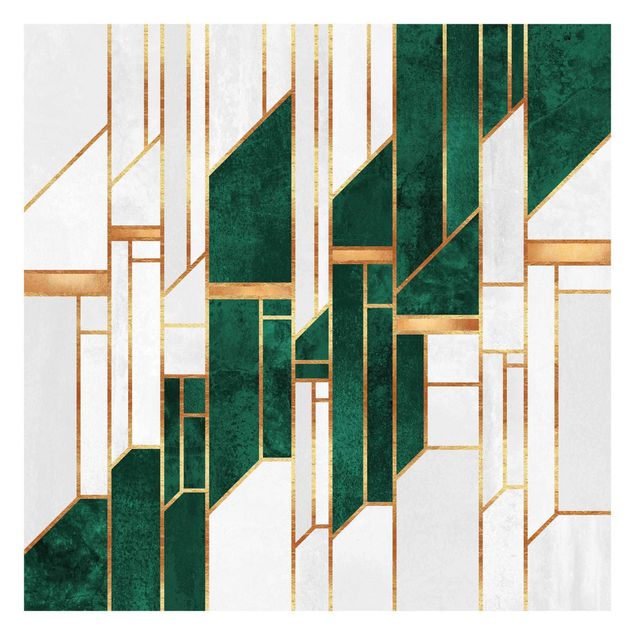 Self adhesive wallpapers Emerald And gold Geometry