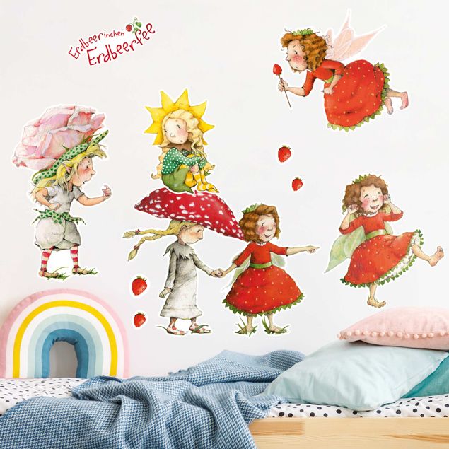 Kids room decor Strawberrings Strawberry Faire - Strawberats, Ida and Eleni Sticker Set