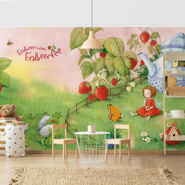Contemporary wallpaper Little Strawberry Strawberry Fairy - In The Garden
