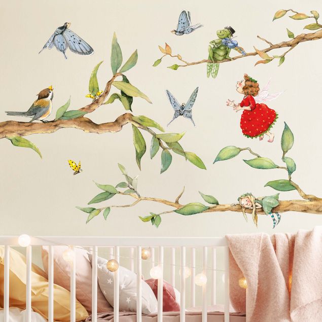 Wall stickers forest Strawberries strawberry fairy - with tree fairy and years