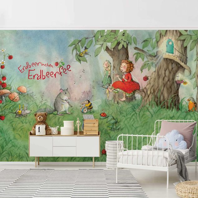 Gray wallpaper Little Strawberry Strawberry Fairy - Making Music Together