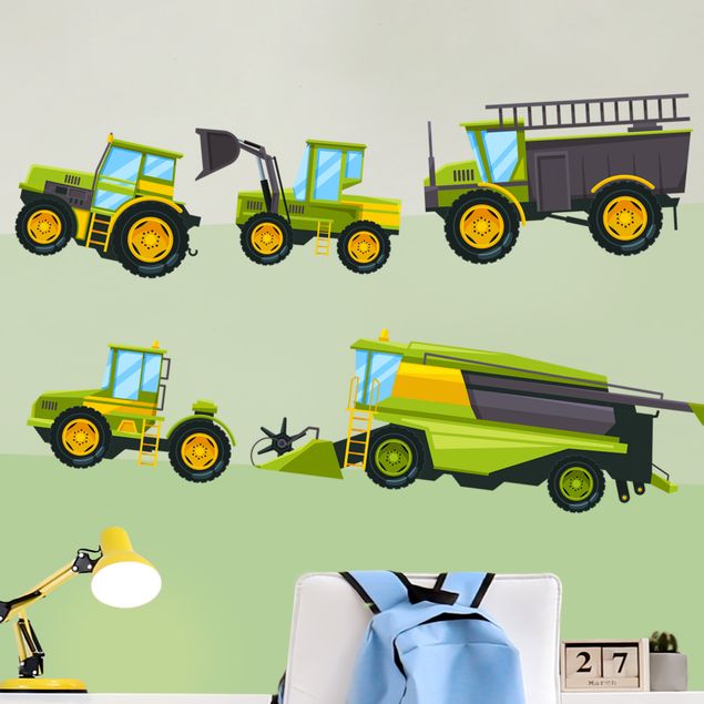 Car wall decals Harvester, tractor and co