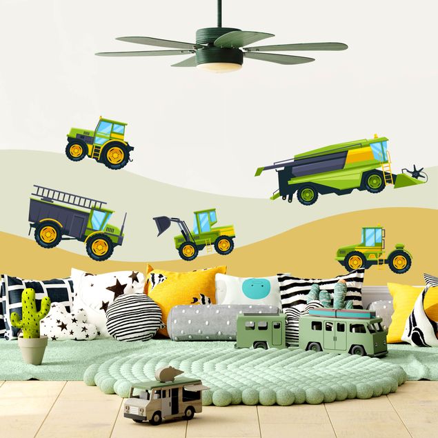 Wall stickers construction-site Harvester, tractor and co
