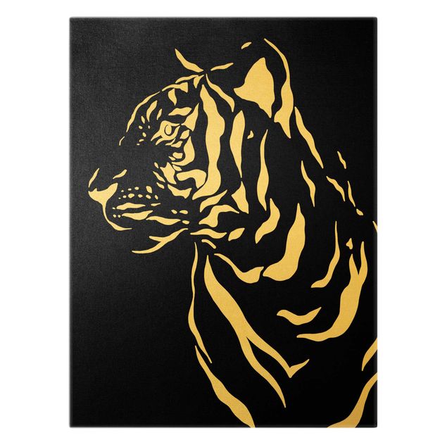 Prints Safari Animals - Portrait Tiger Black
