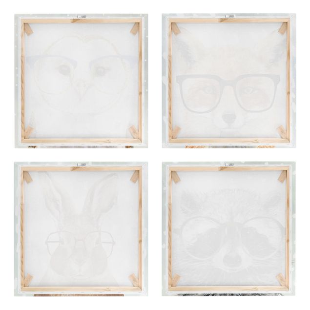 Canvas prints Bespectacled Animals Set II